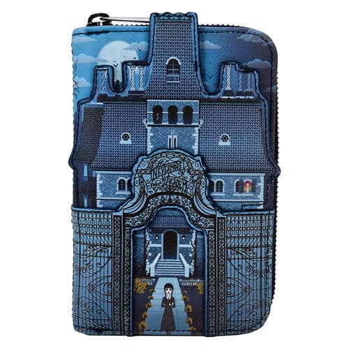 Wednesday Nevermore Castle Zip-Around Wallet
