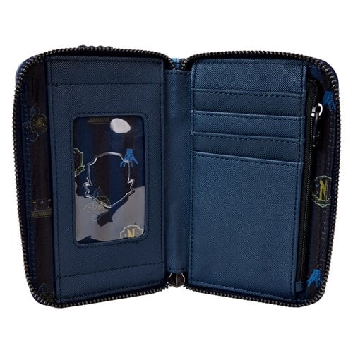 Wednesday Nevermore Castle Zip-Around Wallet