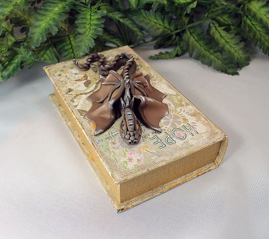 Polymer Clay Brown Dragon Book - 1-065