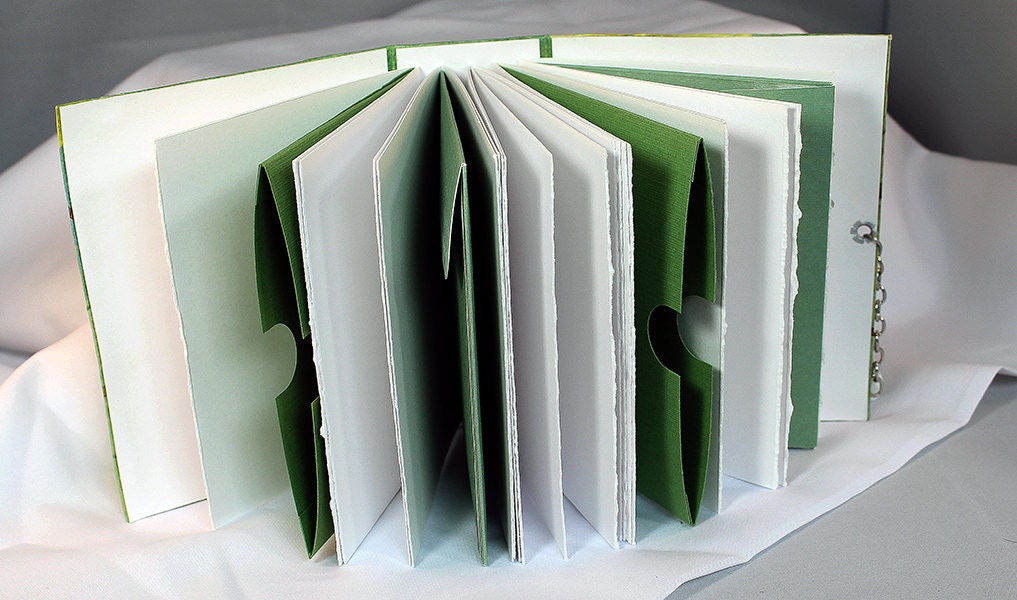 Handmade Flower Themed Mixed Media Journal with Pockets