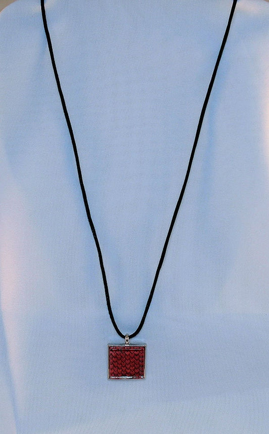 Red Handcrafted Glass Dragon Scale Necklace - 13-008B