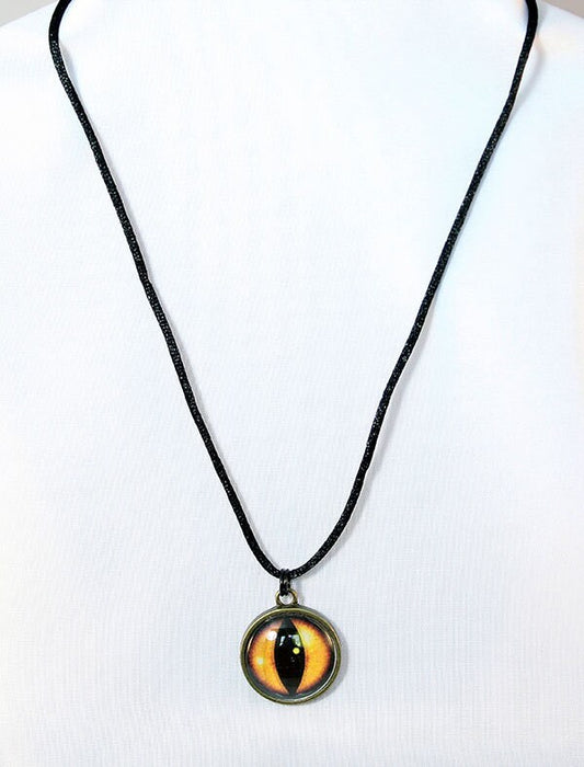 Orange Handcrafted Glass Dragon Eye Necklace - 13-002B