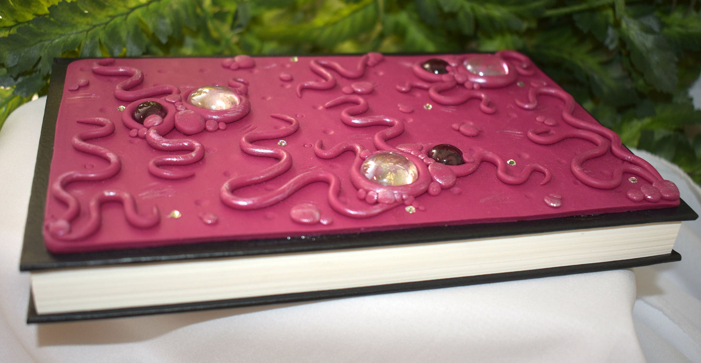 Hand Decorated Fuschia Sketchbook Journal