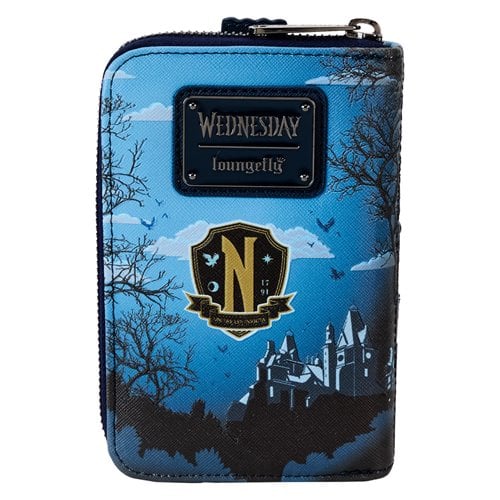 Wednesday Nevermore Castle Zip-Around Wallet