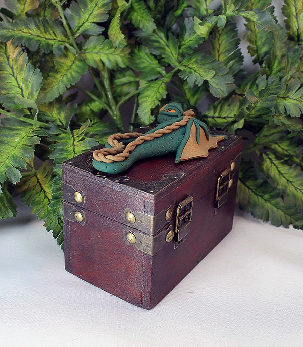 Handmade Green and Brown Dragon on Chest