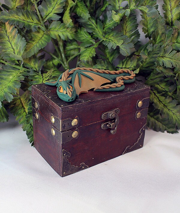 Handmade Green and Brown Dragon on Chest