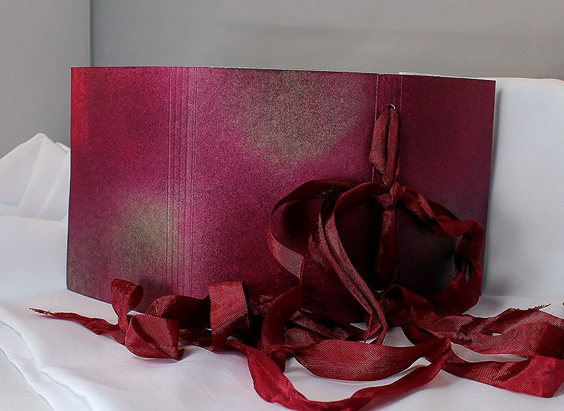 Handmade Red Gray Mixed Media Travel Journal