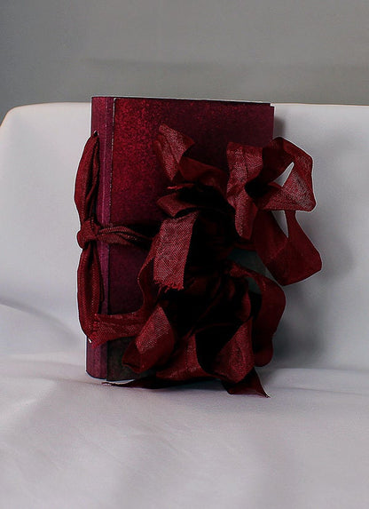 Handmade Red Gray Mixed Media Travel Journal