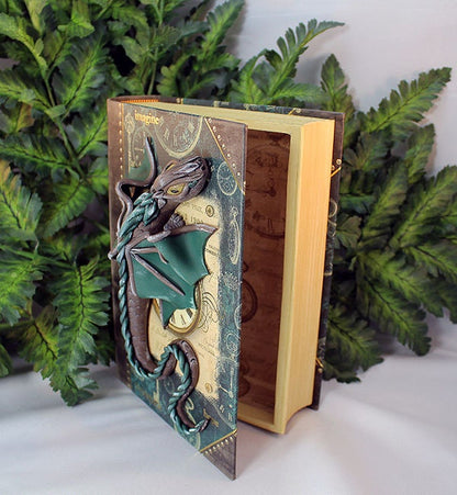 Polymer Clay Brown and Green Dragon Book - 1-063