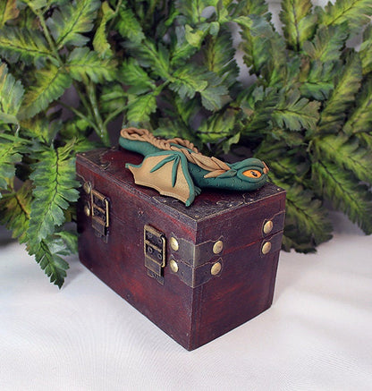 Handmade Green and Brown Dragon on Chest