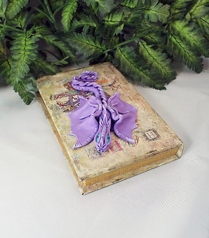 Handmade Purple Dragon on Storage Book