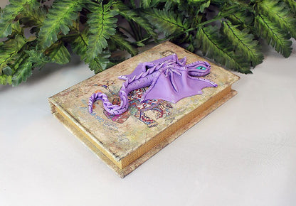 Handmade Purple Dragon on Storage Book