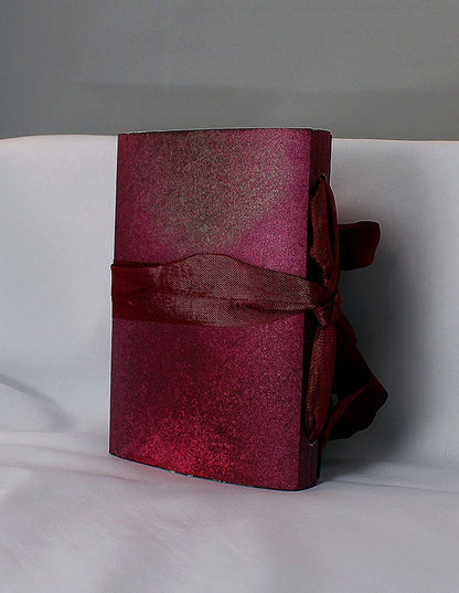 Handmade Red Gray Mixed Media Travel Journal