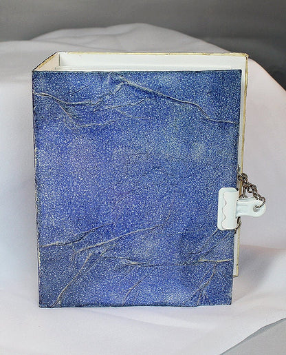 Handmade Blue Mixed Media Journal with Pockets