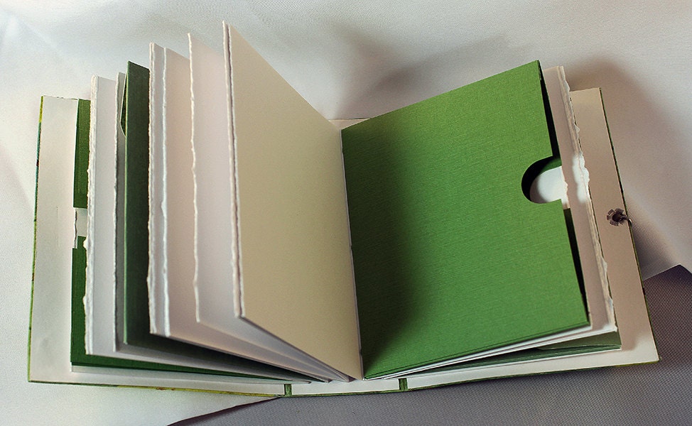 Handmade Flower Themed Mixed Media Journal with Pockets