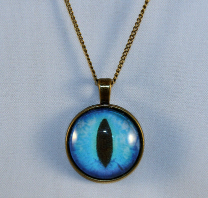Blue Handcrafted Glass Dragon Eye Necklace - 13-001
