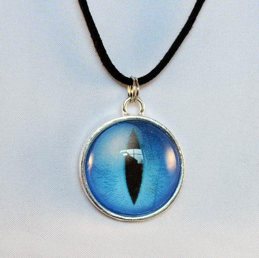 Blue Handcrafted Glass Dragon Eye Necklace - 13-002