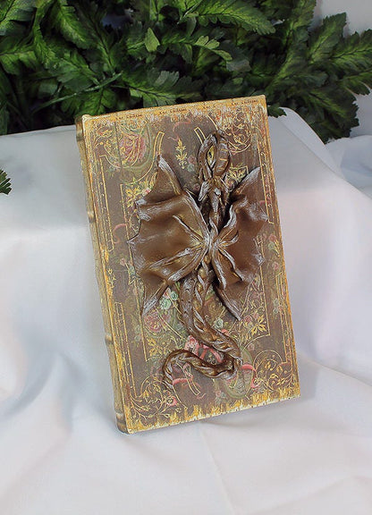Handmade Brown Dragon on Hollow Book
