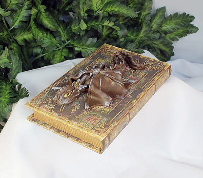 Handmade Brown Dragon on Hollow Book