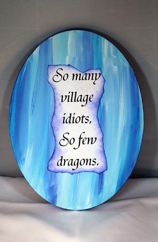 Handmade Mixed Media Canvas - Village Idiot Canvas - 10-002