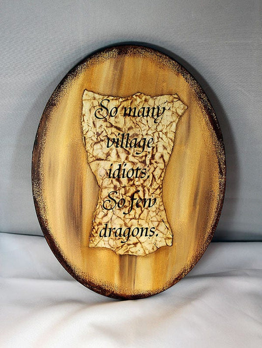 Handmade Mixed Media Canvas - Village Idiot Canvas - 10-001