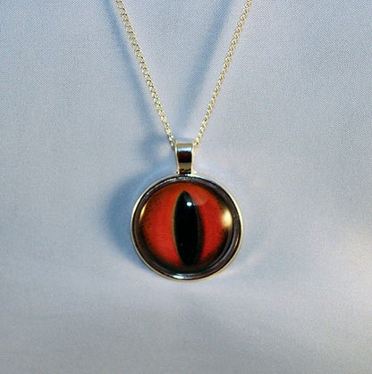 Red Handcrafted Glass Dragon Eye Necklace - 13-001E