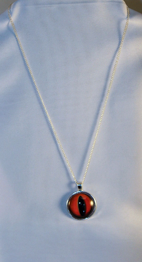 Red Handcrafted Glass Dragon Eye Necklace - 13-001E