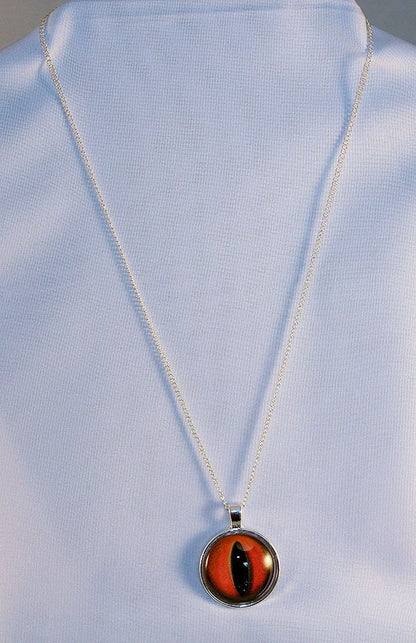 Red Handcrafted Glass Dragon Eye Necklace - 13-001E