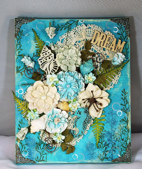 Mixed Media Flower Canvas 8 x 10