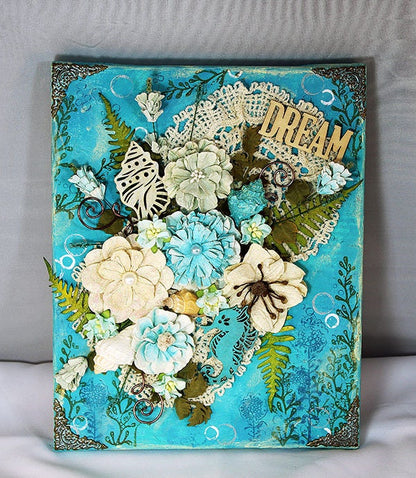 Mixed Media Flower Canvas 8 x 10