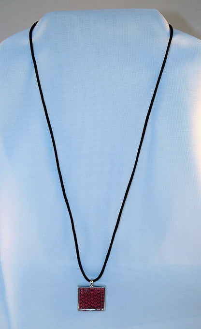 Red Handcrafted Glass Dragon Scale Necklace - 13-008B