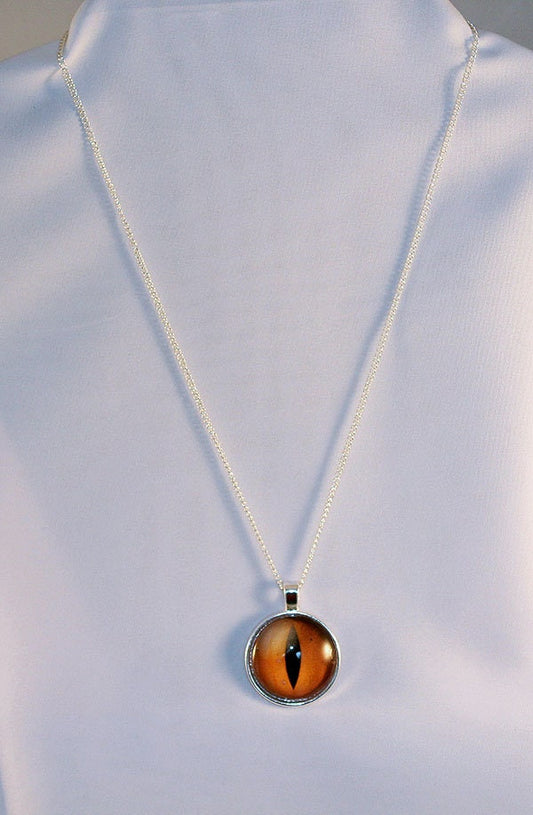 Yellow Handcrafted Glass Dragon Eye Necklace - 13-001F