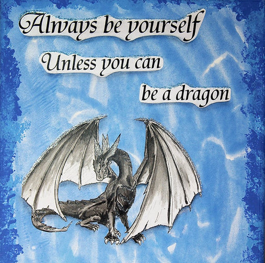 Handmade Mixed Media Canvas - Be A Dragon Painting - 10-015
