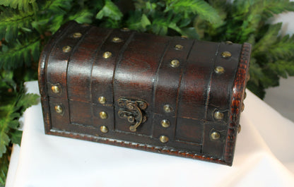 Mini Polymer Clay Dragon Eggs in Brown Chest - 8-026