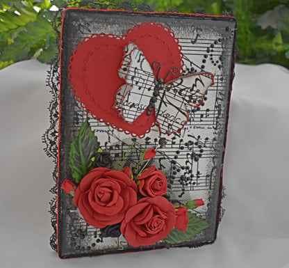 Mixed Media Heart Canvas 5 x 7