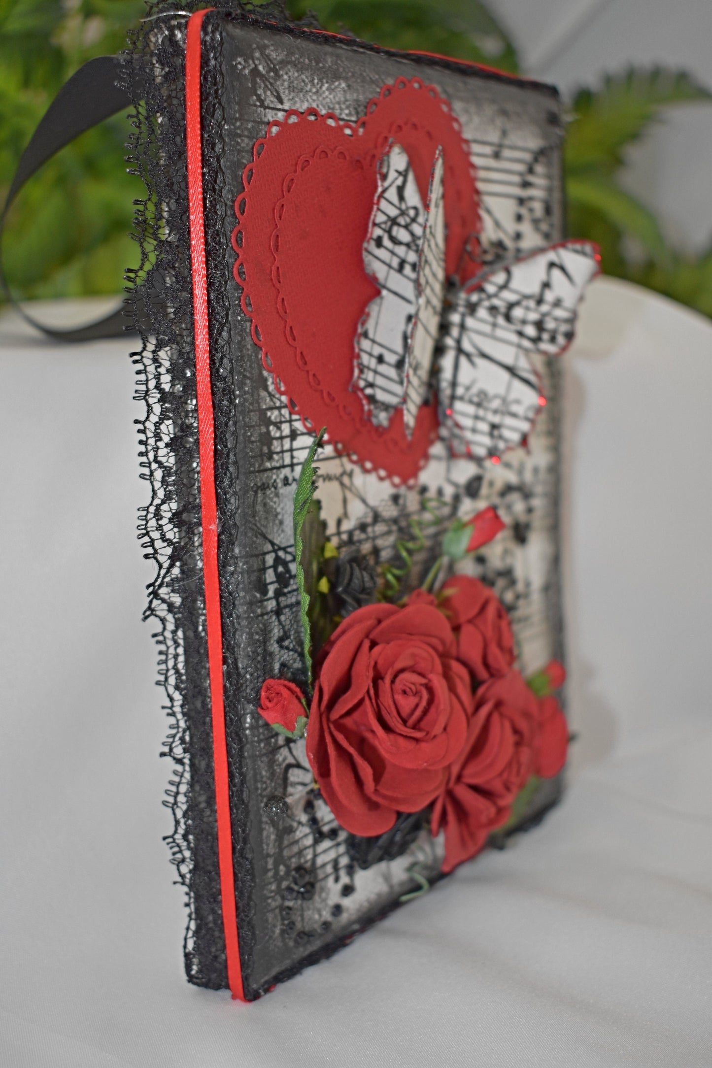 Mixed Media Heart Canvas 5 x 7