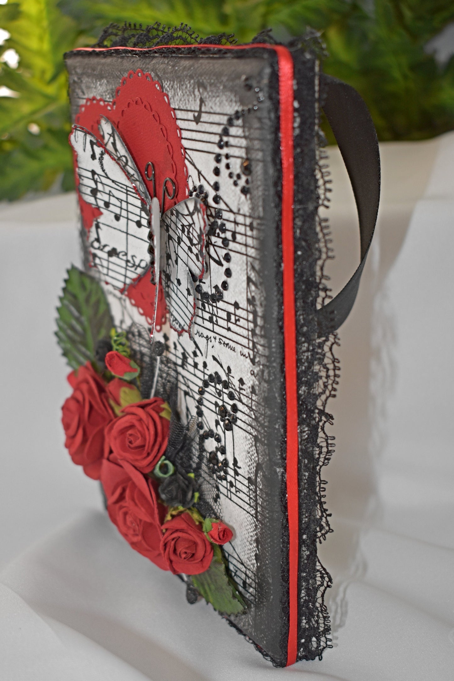 Mixed Media Heart Canvas 5 x 7