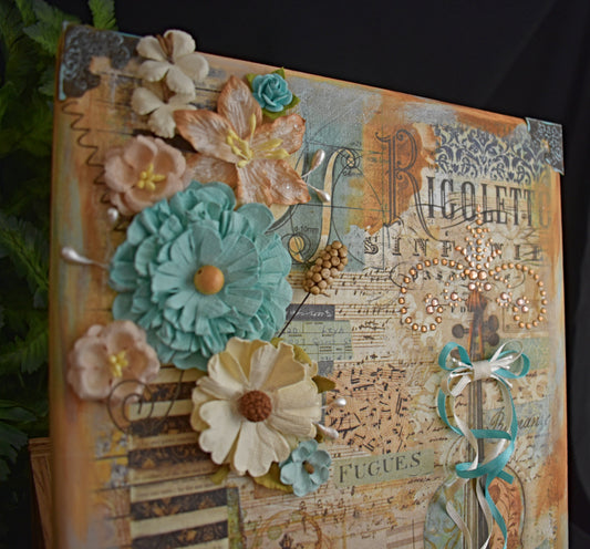 9 x 12 Rice Paper Mixed Media Handmade Canvas Music Violin Rice Paper - 11-008