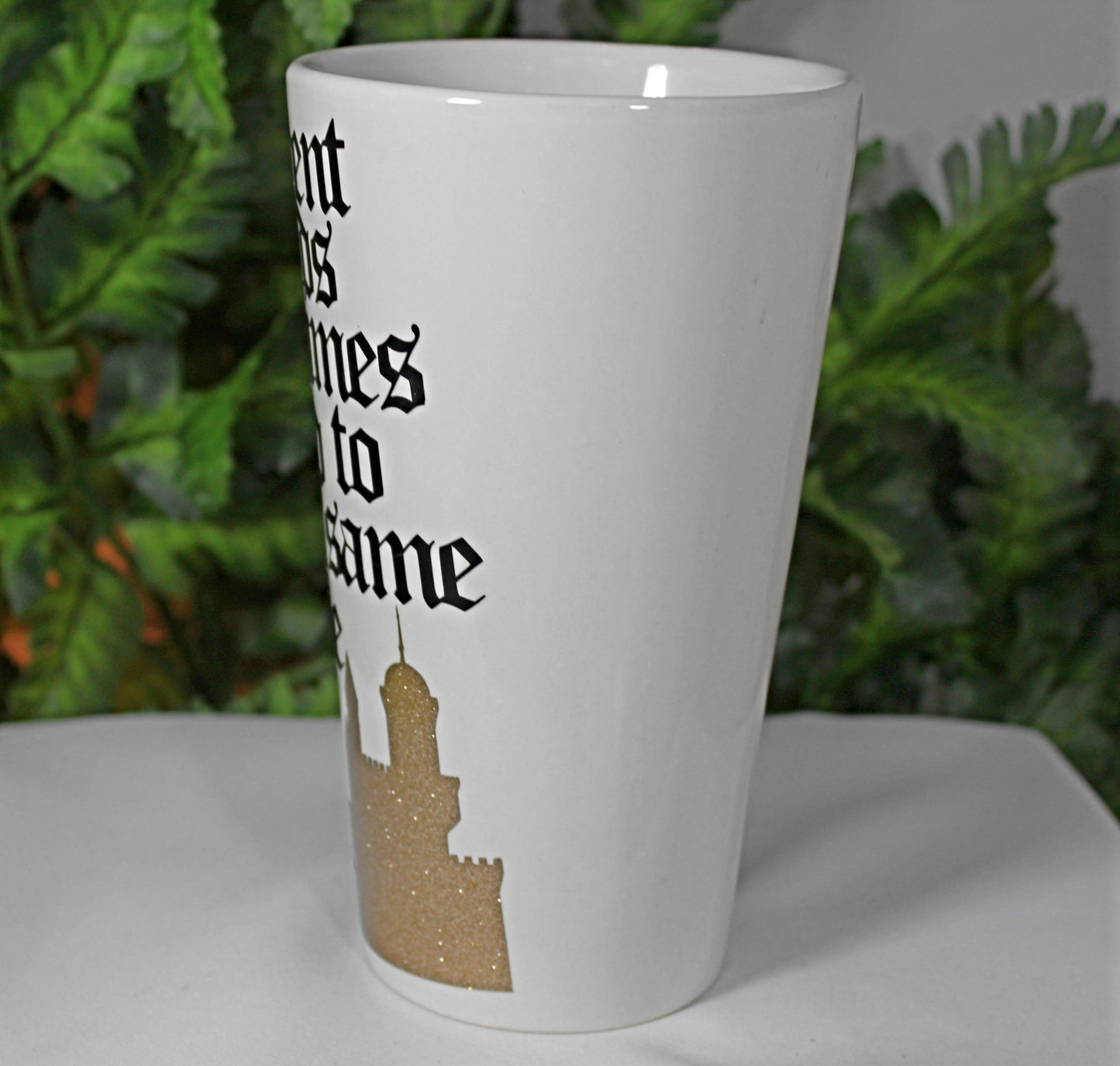 White "Different Roads" Funnel Mug - 9-031C