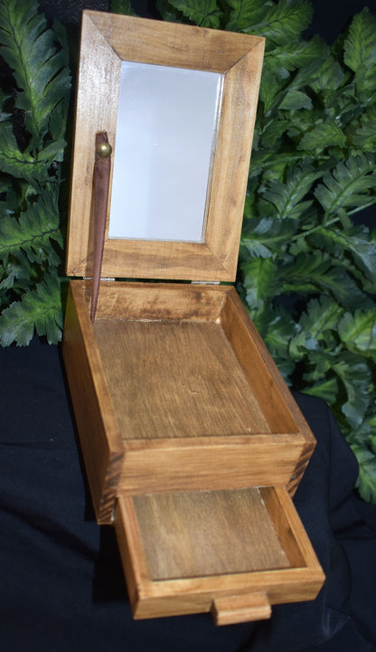 Handmade Black and Red Dragon on Wood Jewelry Box