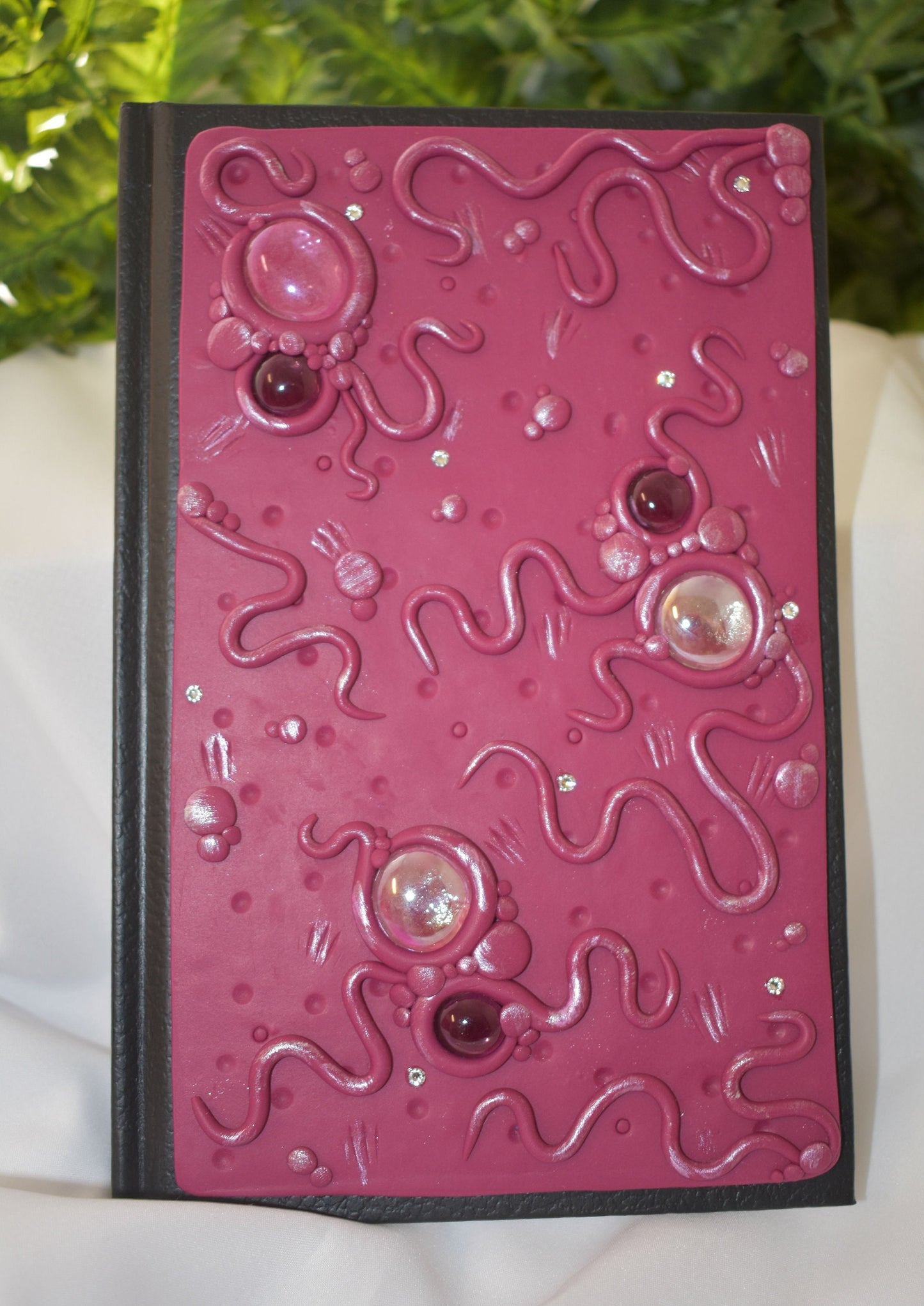 Polymer Clay Fuschia Journal Sketchbook - 2-018