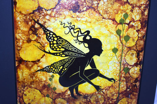 Framed Fairy Ceramic Tile Art