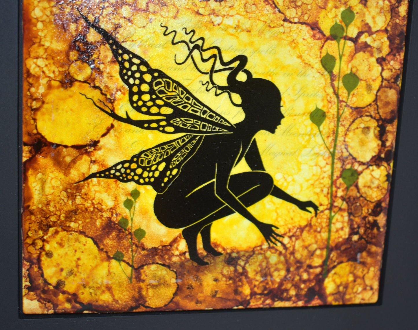 Framed Fairy Ceramic Tile Art