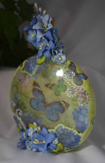 Butterfly Decoupage Mixed Media Glass Jar - 7-064