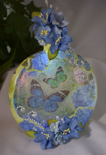 Butterfly Decoupage Mixed Media Glass Jar - 7-064