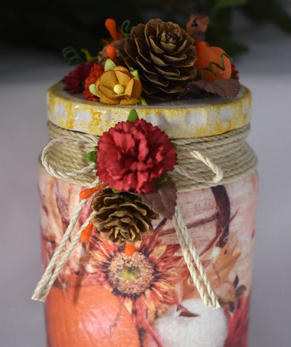 Autumn Theme Altered Jar