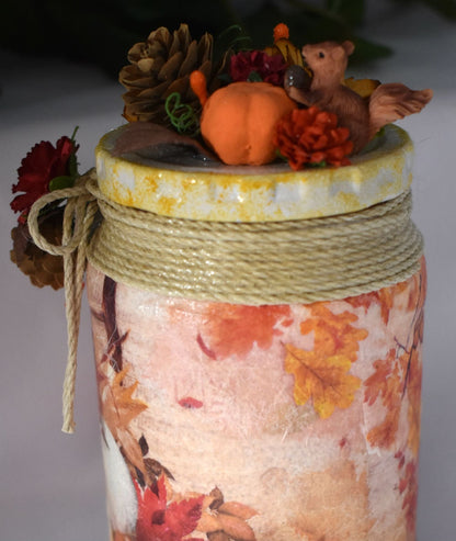 Autumn Theme Altered Jar
