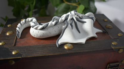 Handmade White Sparkly Dragon on Chest