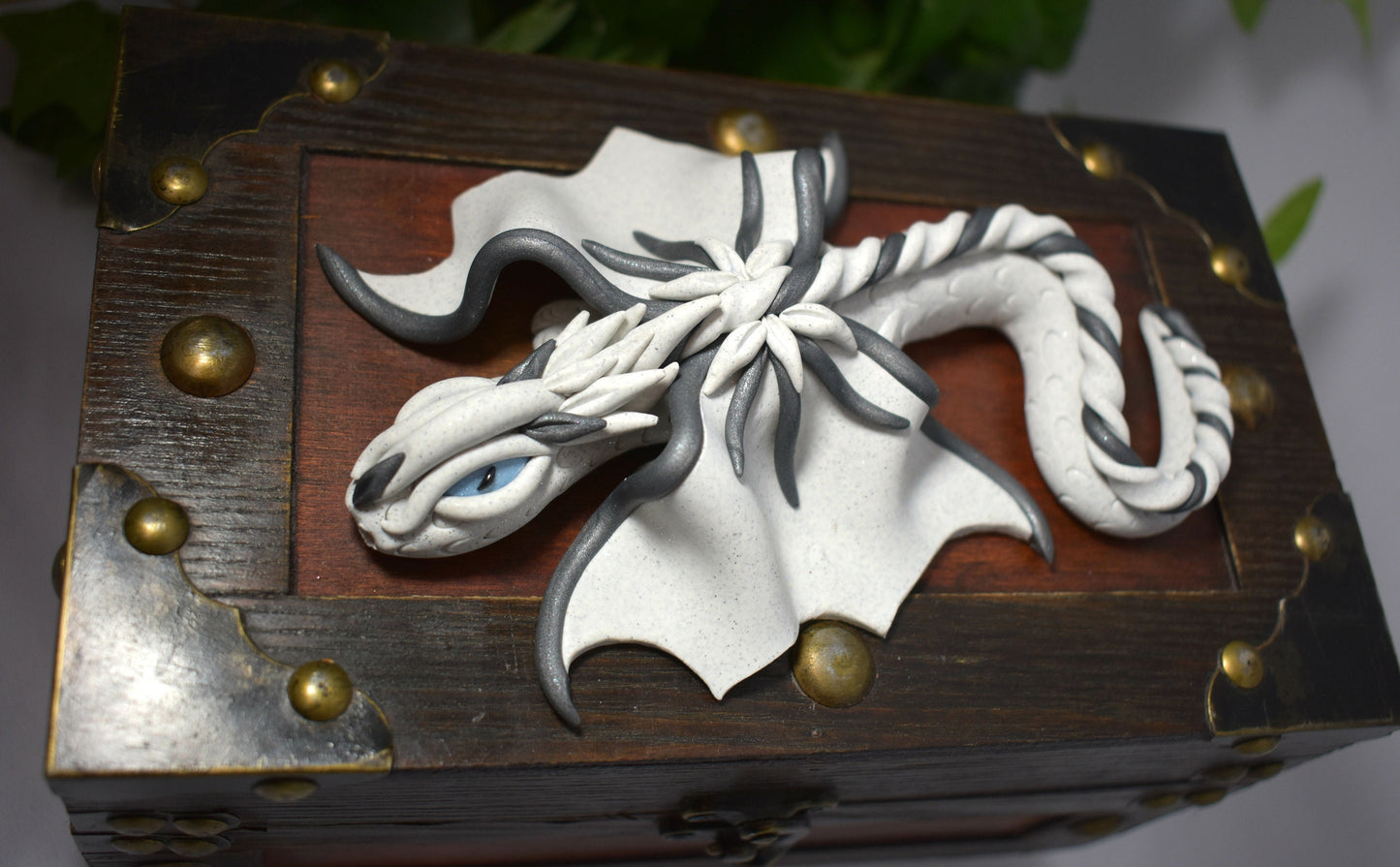 Handmade White Sparkly Dragon on Chest