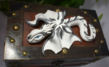Handmade White Sparkly Dragon on Chest